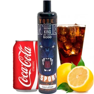 Безнікотинова Електронна Сигарета Aroma King Dark Knight Cola Lemon (Кола Лимон) (5000 Затяжок)